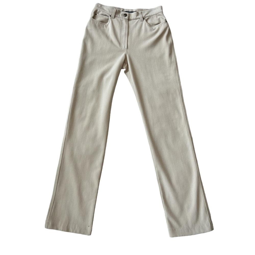 MaxMara light tan weekend stretch high waist straight leg trouser pants size 4